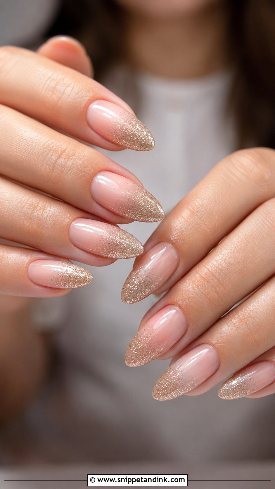 Champagne Glitter Ombre Nails - Snippet and Ink - 20 Nail Ideas for Wedding Guest