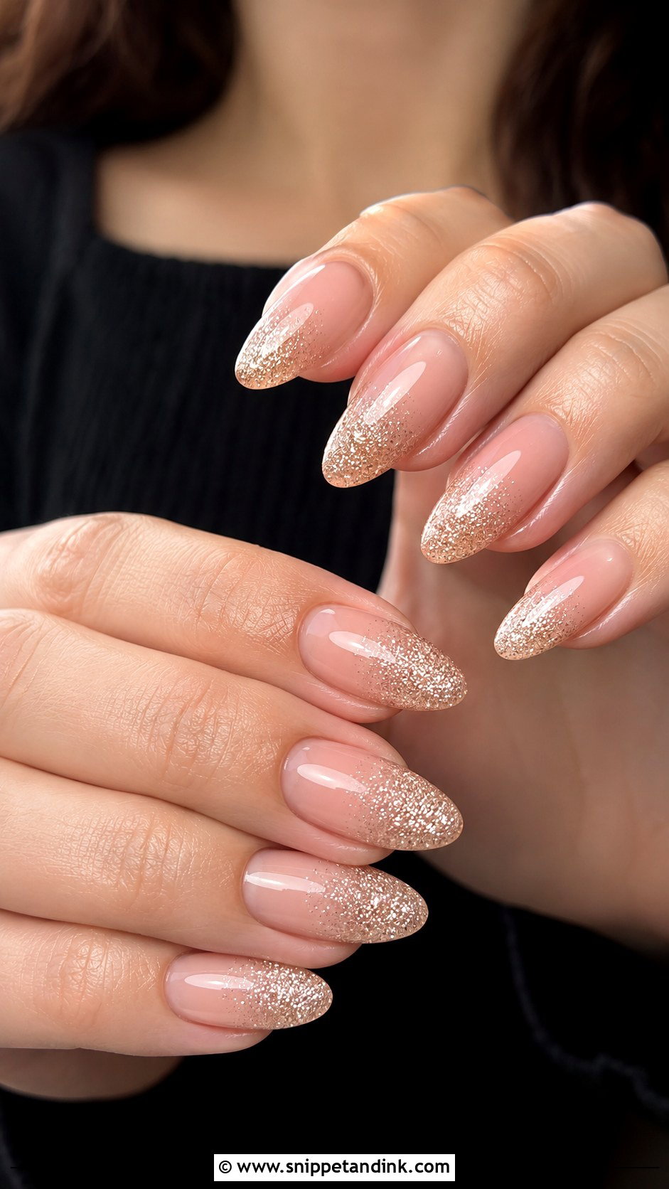 Champagne Glitter Ombre Nails - Snippet and Ink - 20 Spring Wedding Nails for Guest