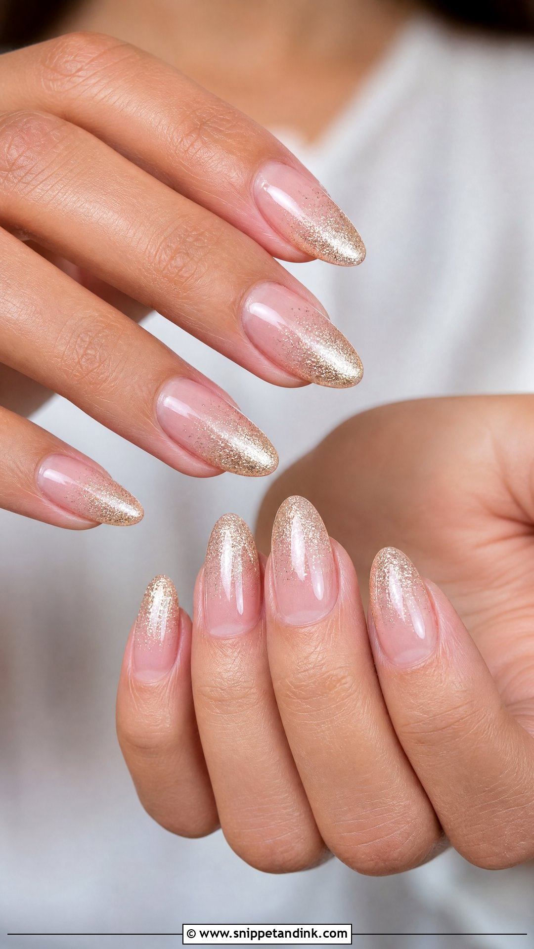 Champagne Glitter Ombre Nails - Snippet and Ink - 25 Classy Nails for Wedding Guest