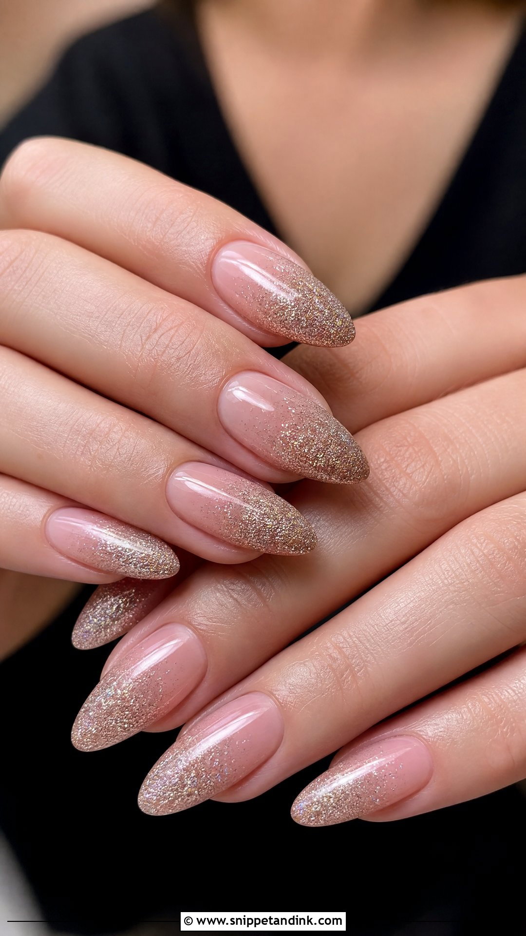 Champagne Glitter Ombre Nails - Snippet and Ink - 30 Nails for Wedding Guest