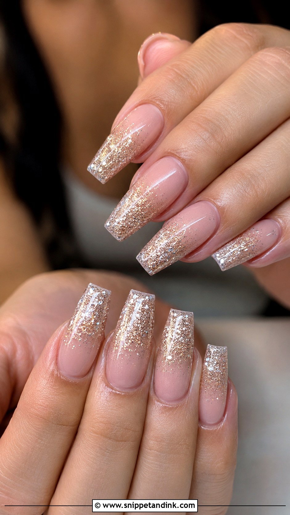 Champagne Glitter Ombre Nails - Snippet and Ink - 20 Cute Nails for a Wedding