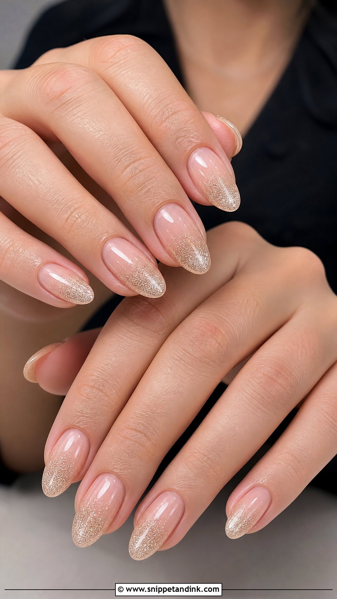Champagne Glitter Ombre Wedding Guest Nails - Snippet and Ink - 25 Nails for a Wedding Guest