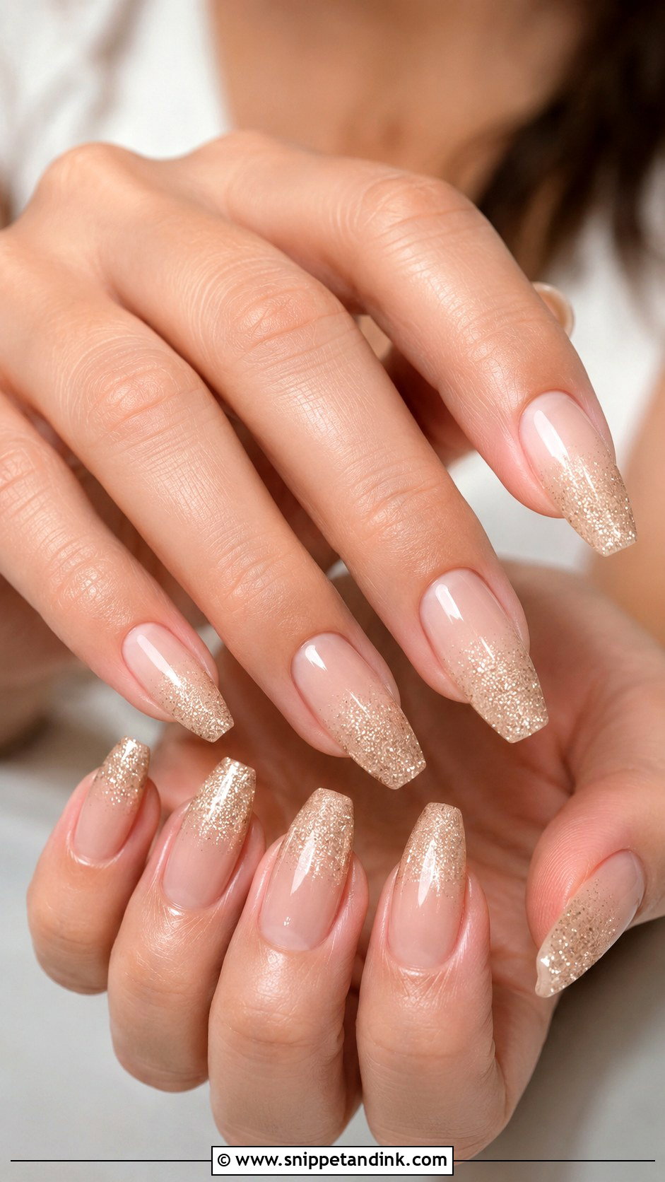 Champagne Glitter Ombre Wedding Nails - Snippet and Ink - 20 Champagne Wedding Nails