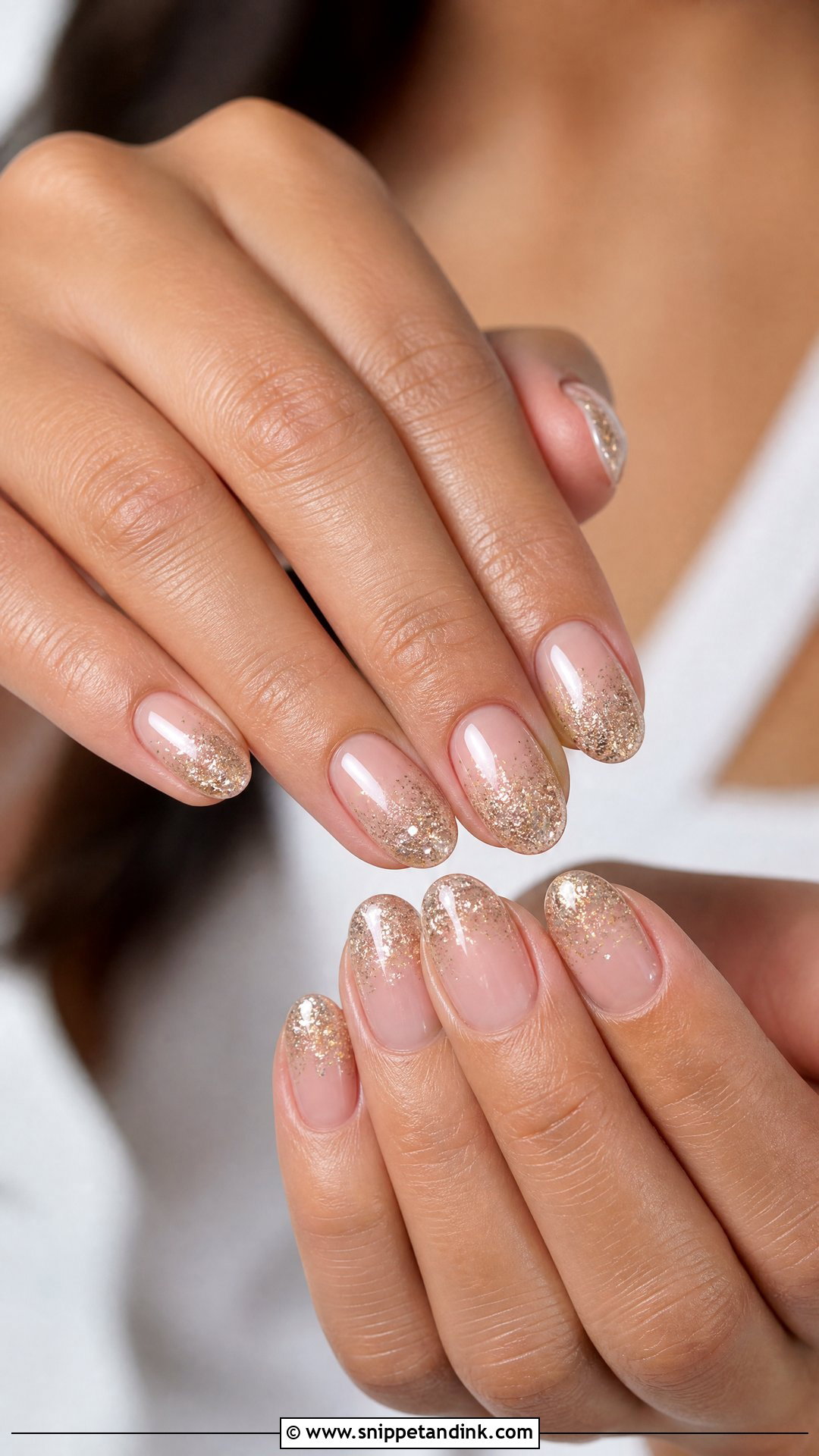 Champagne Glitter Summer Wedding Nails - Snippet and Ink - 25 Summer Wedding Nails