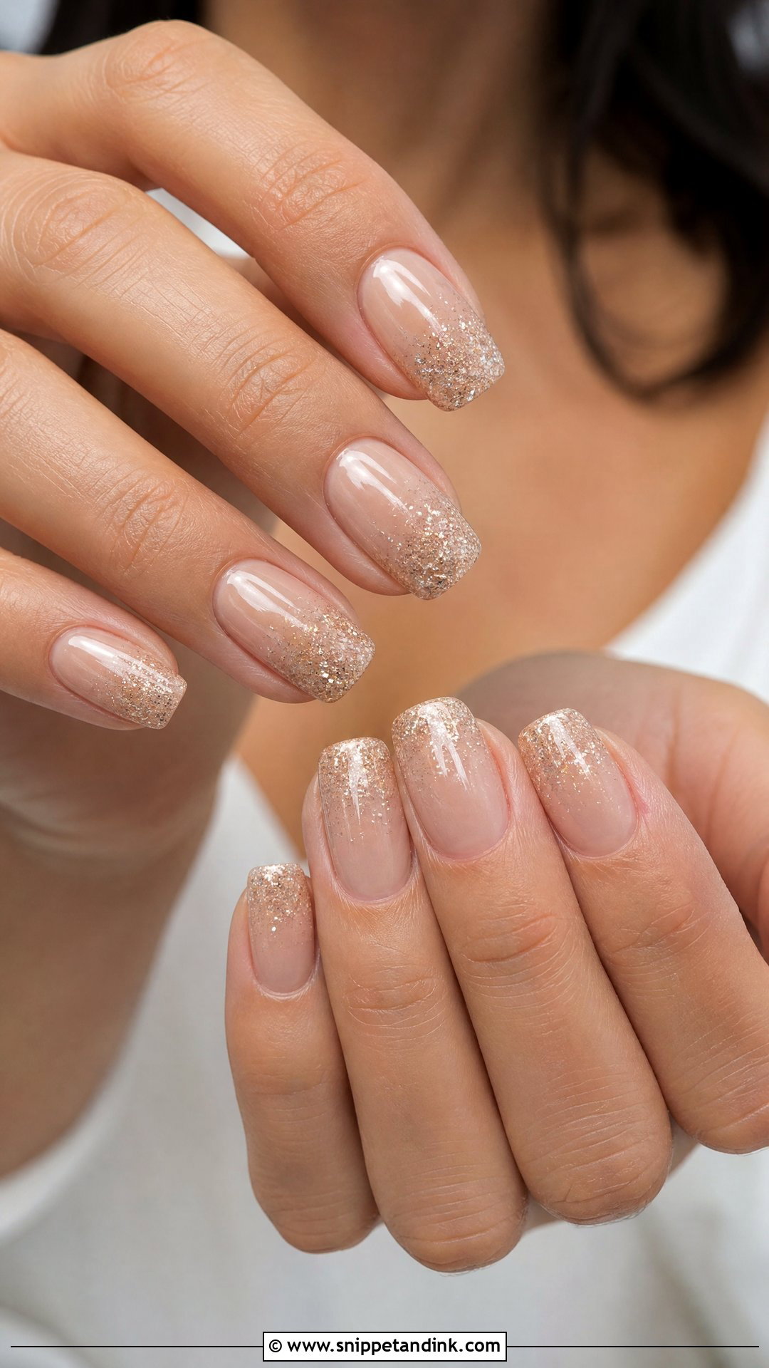 Champagne Glitter Wedding Nails - Snippet and Ink - 25 Indian Wedding Nail Art Designs