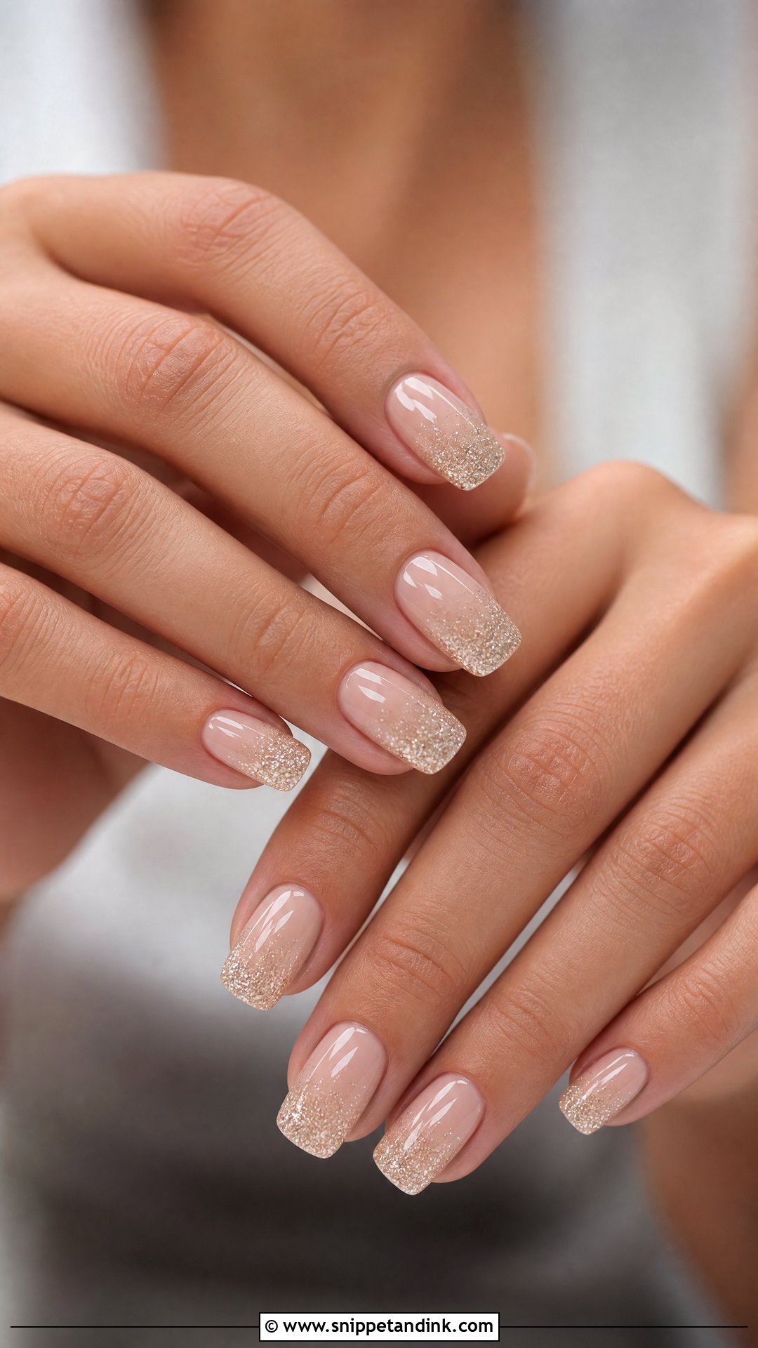 Champagne Glitter Wedding Nails - Snippet and Ink - 25 Trendy Wedding Nails