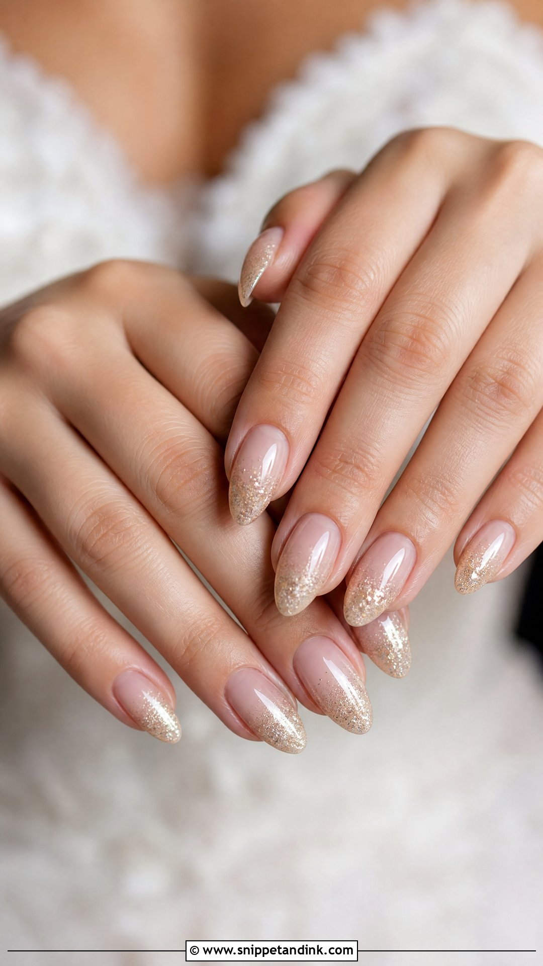 Champagne Glitter Wedding Nails - Snippet and Ink - 25 Wedding Nail Art Designs