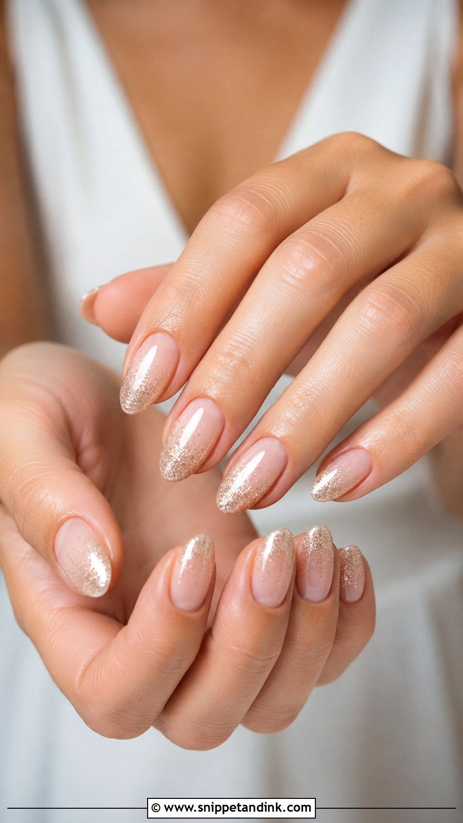 Champagne Glitter Wedding Nails - Snippet and Ink - 20 Black Tie Wedding Nails