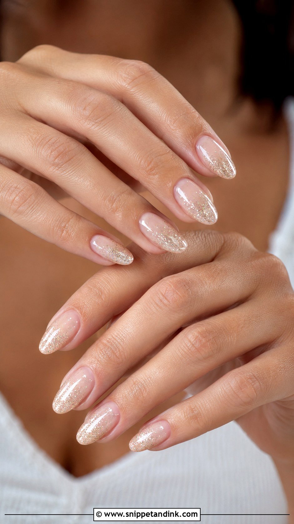 Champagne Glitter Wedding Nails - Snippet and Ink - 20 Wedding Inspo Nails