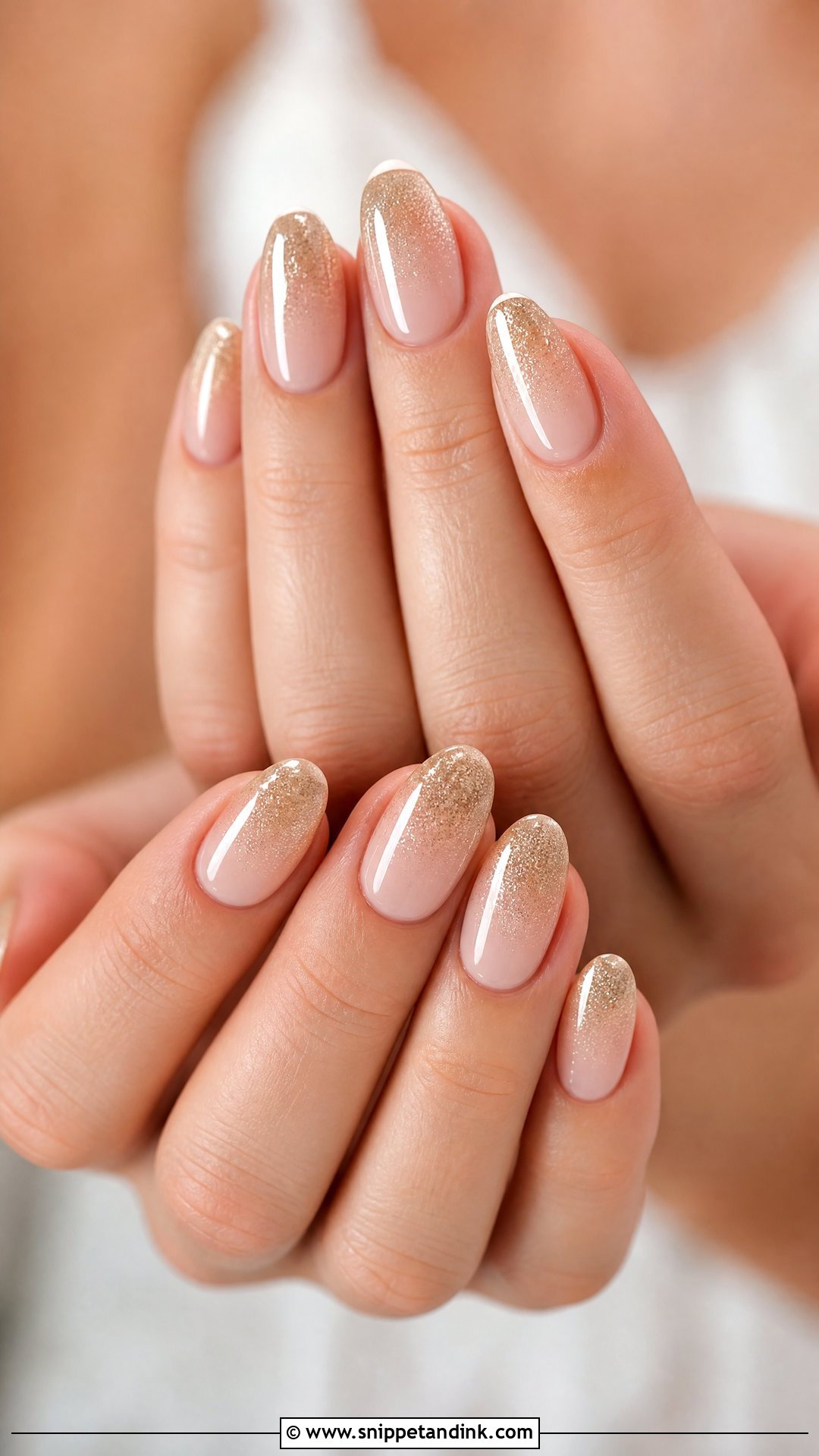 Champagne Glitter Wedding Nails - Snippet and Ink - 25 Fun Wedding Nails