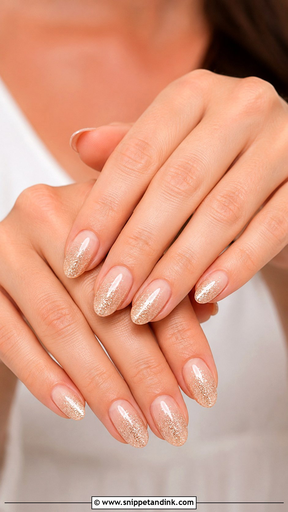 Champagne Glitter Wedding Nails - Snippet and Ink - 20 Classy Bridal Sparkle Wedding Nails for Bride