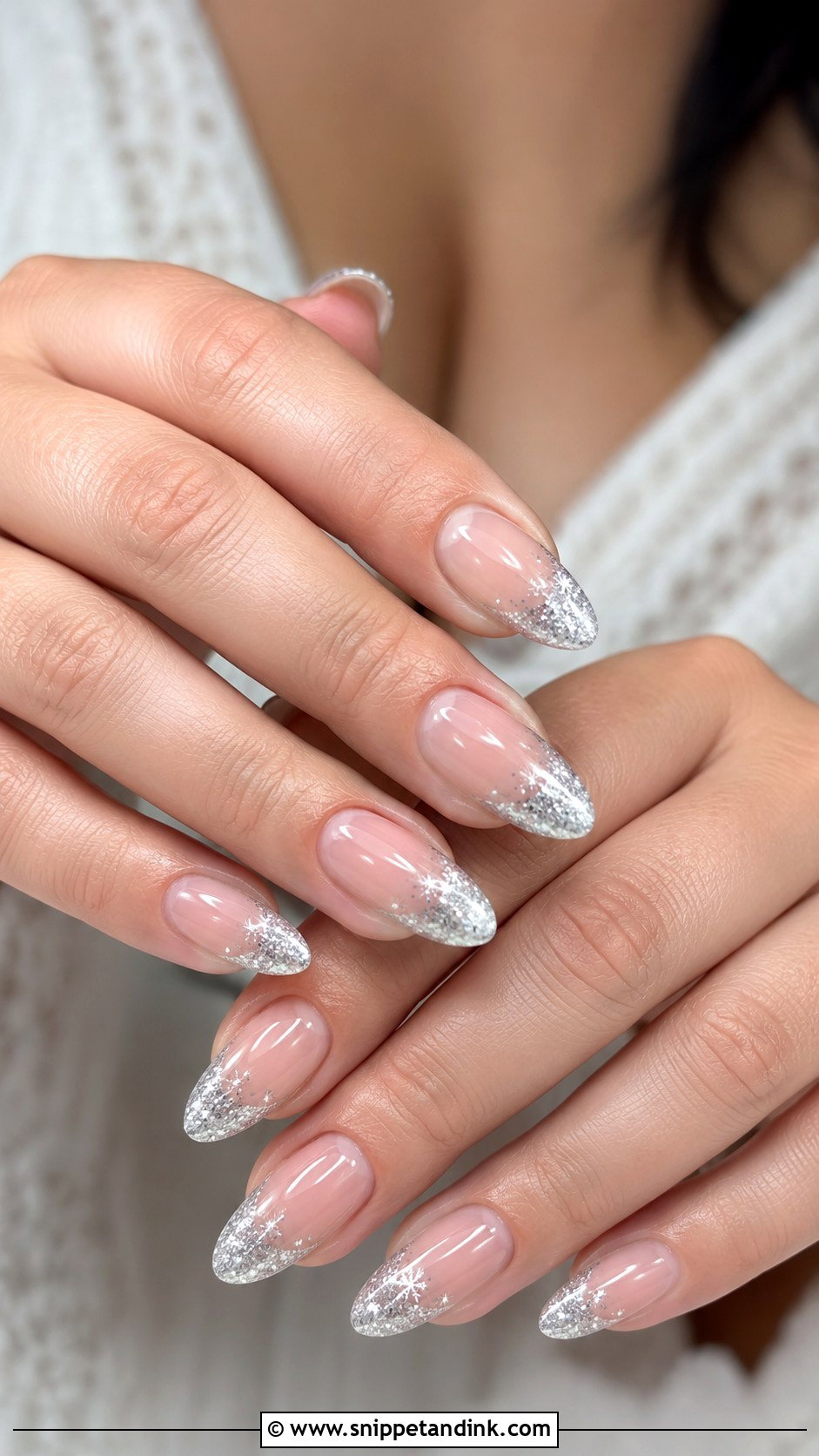 Champagne Glitter Winter Bridal Nails - Snippet and Ink - 20 Winter Bridal Nails