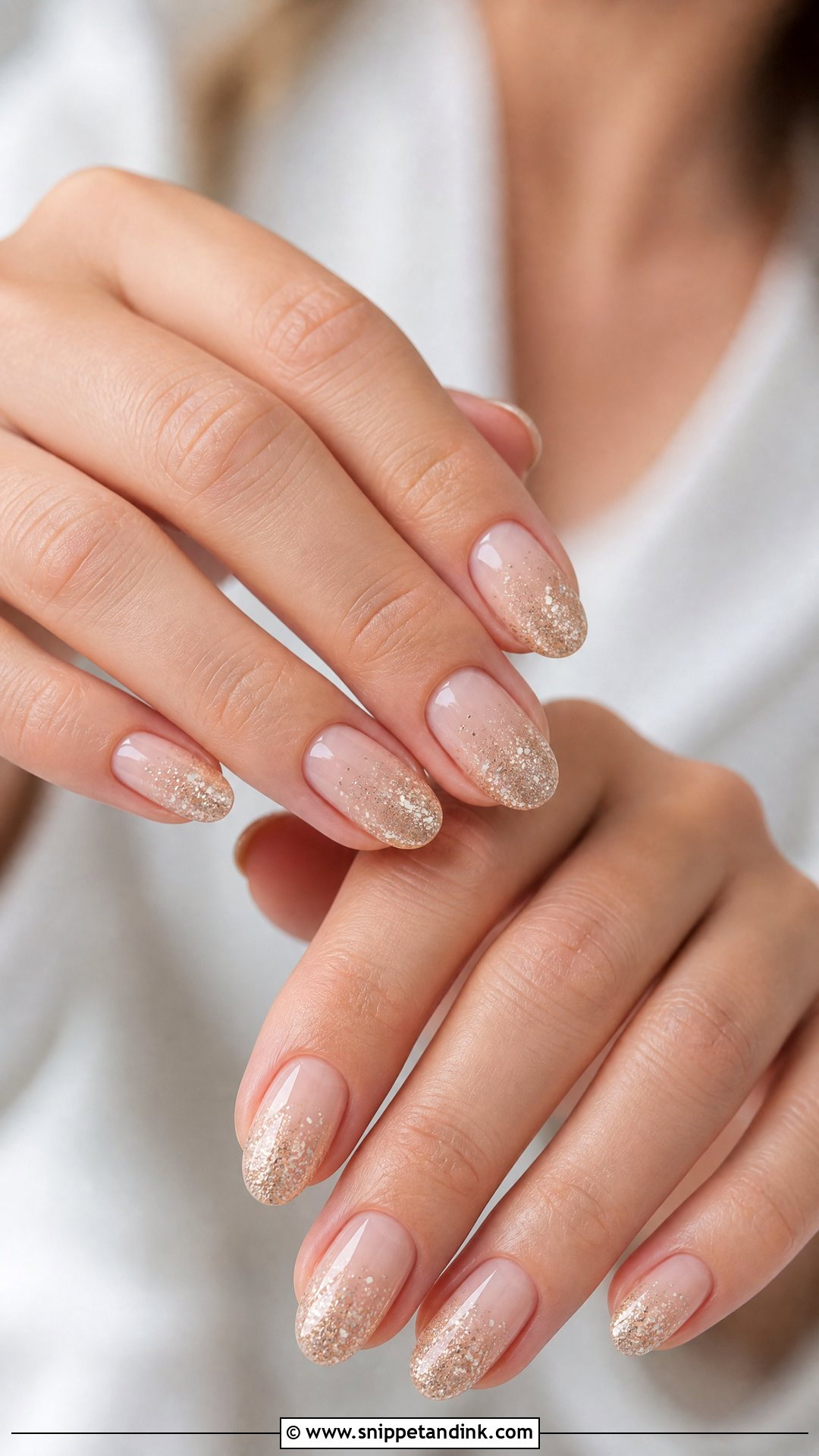 Champagne Glitter Winter Wedding Nails - Snippet and Ink - 25 Winter Wedding Nails