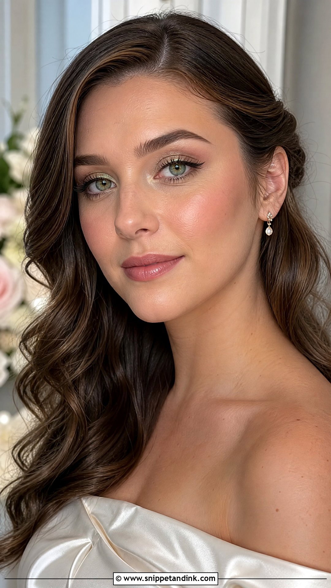 Champagne Green Eye Bridal Makeup - Snippet and Ink - 20 Green Eye Bridal Makeup Ideas