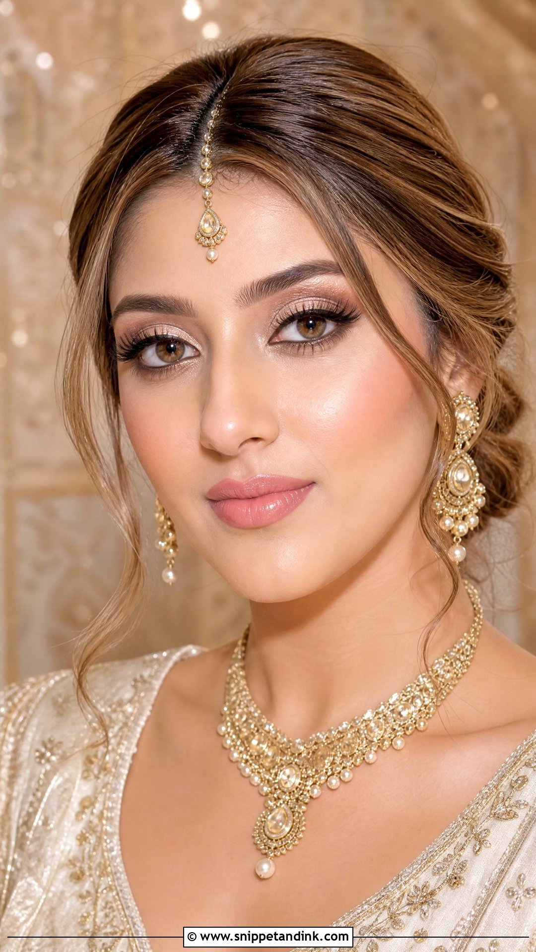 Champagne Indian Bridal Eye Makeup - Snippet and Ink - 25 Indian Bridal Eye Makeup Ideas