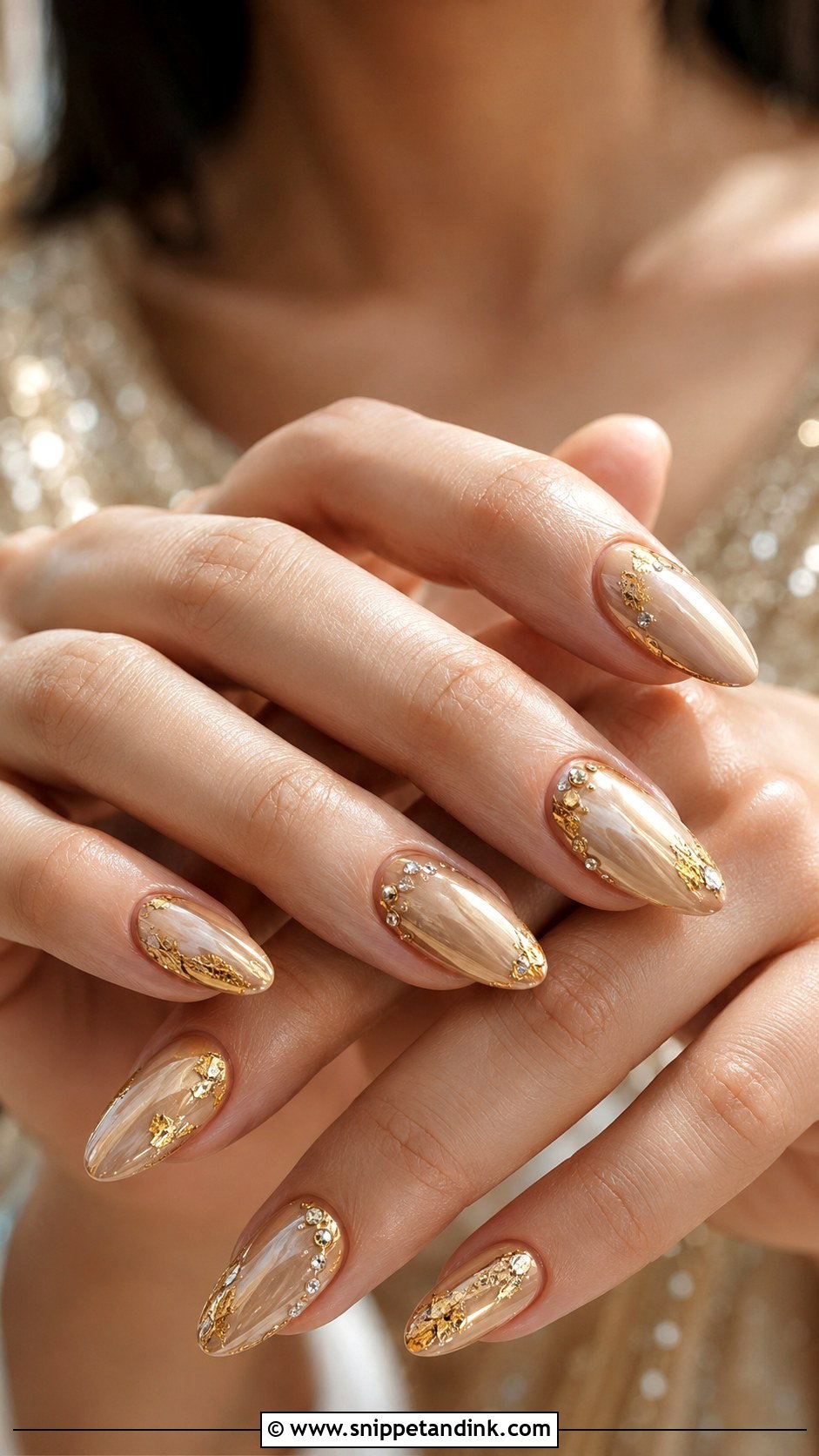 Champagne Indian Wedding Nails - Snippet and Ink - 30 Indian Wedding Nails