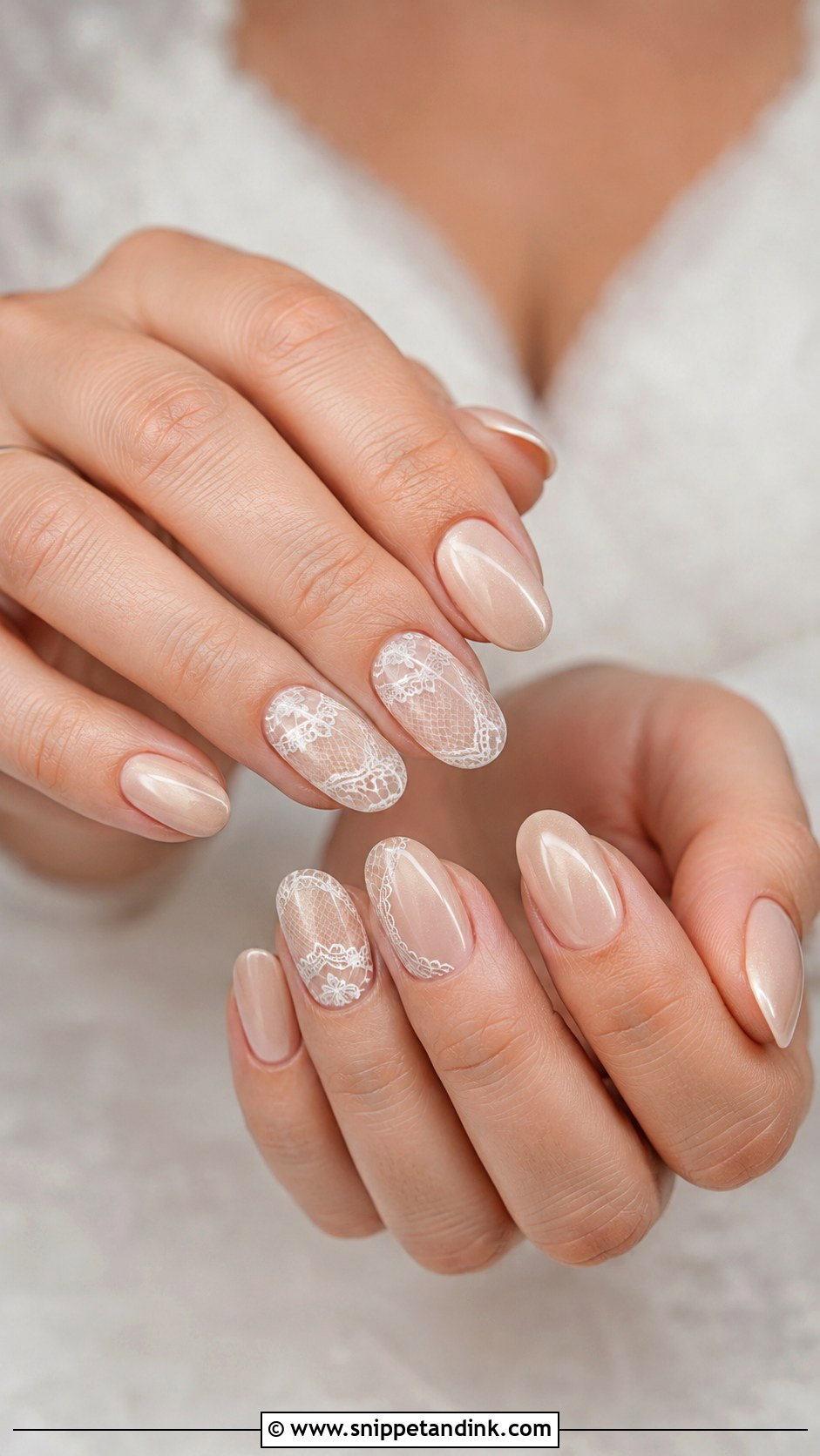 Champagne Lace Wedding Nails - Snippet and Ink - 20 Champagne Wedding Nails
