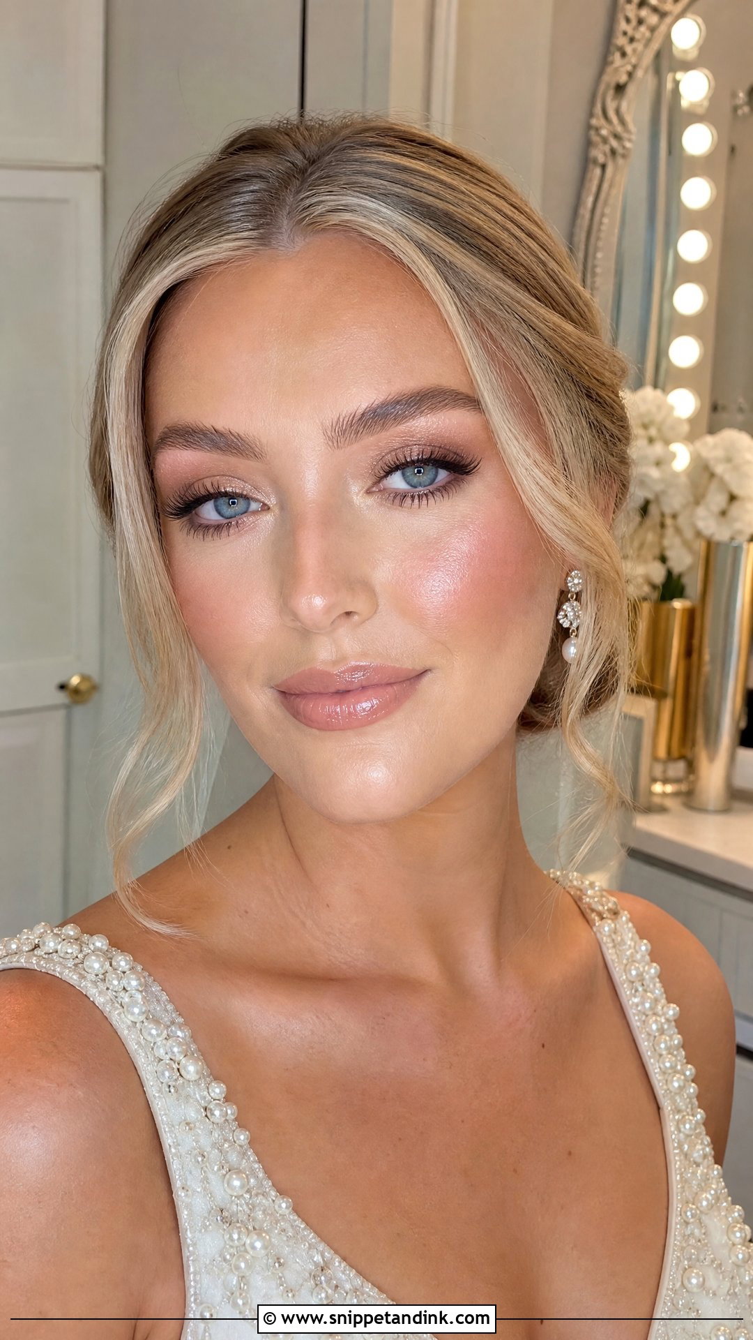 Champagne Shimmer Bridal Makeup - Snippet and Ink - 20 Glam Bridal Makeup Looks