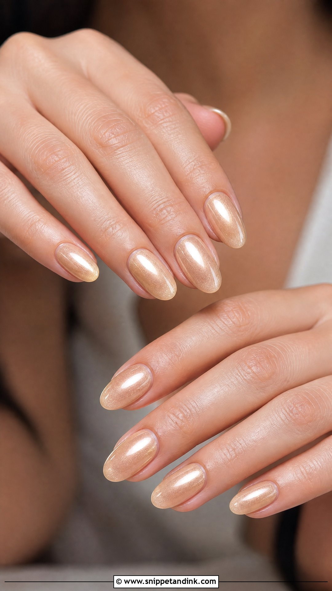 Champagne Shimmer Bridal Nails - Snippet and Ink - 25 Bridal Nails 2025