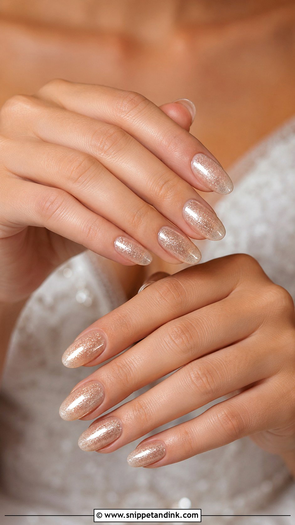 Champagne Shimmer Bride Wedding Nails - Snippet and Ink - 30 Bride's Nails Wedding