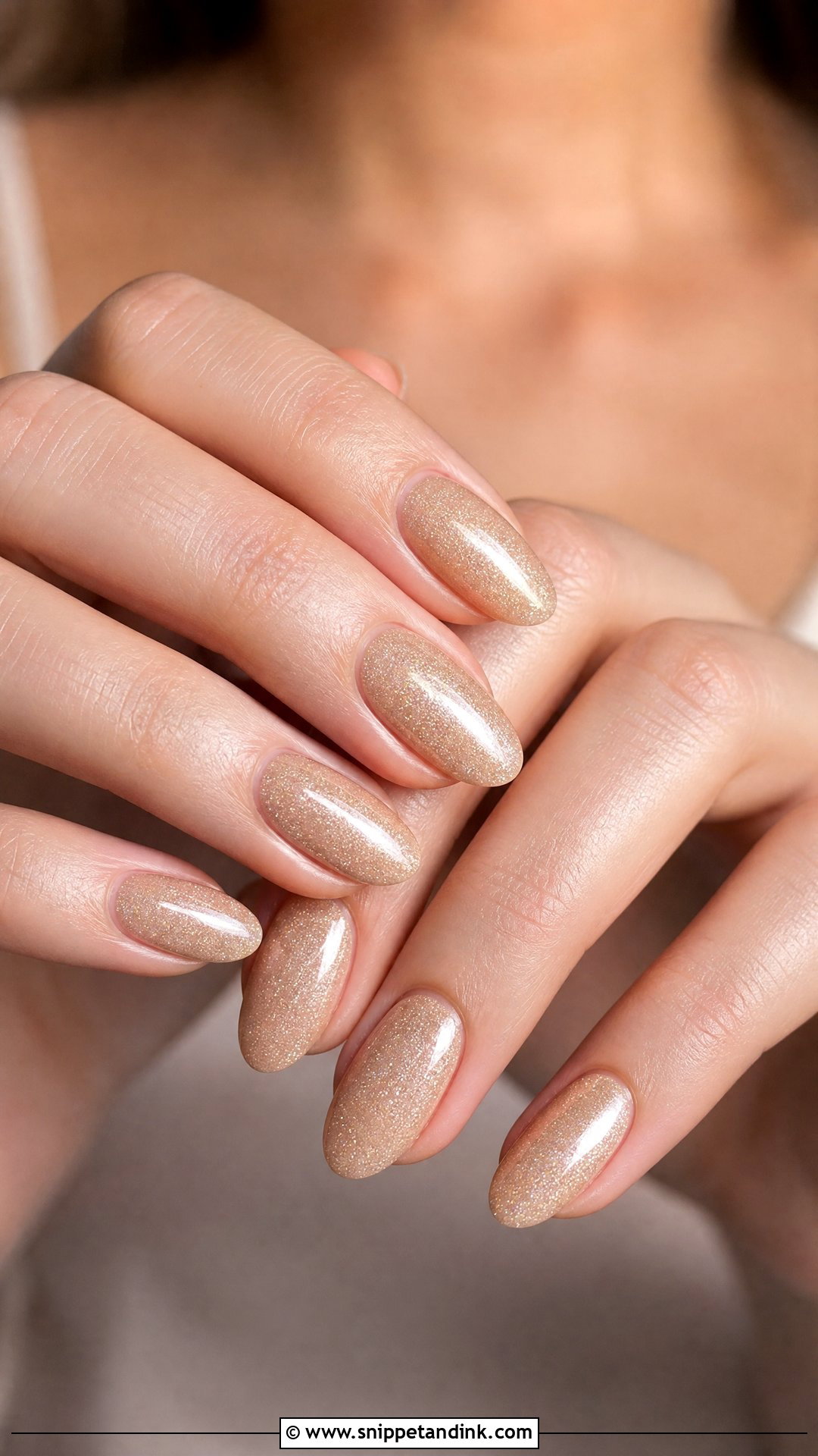 Champagne Shimmer Bridesmaid Nails - Snippet and Ink - 20 Wedding Day Nails for Bridesmaids
