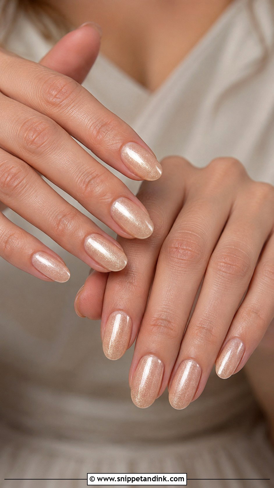 Champagne Shimmer Bridesmaid Nails - Snippet and Ink - 20 Nails for a Wedding Bridesmaid