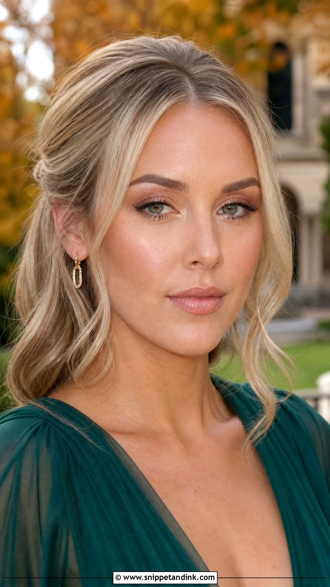 Champagne Shimmer Fall Wedding Guest Makeup - Snippet and Ink - 20 Fall Wedding Guest Makeup Ideas