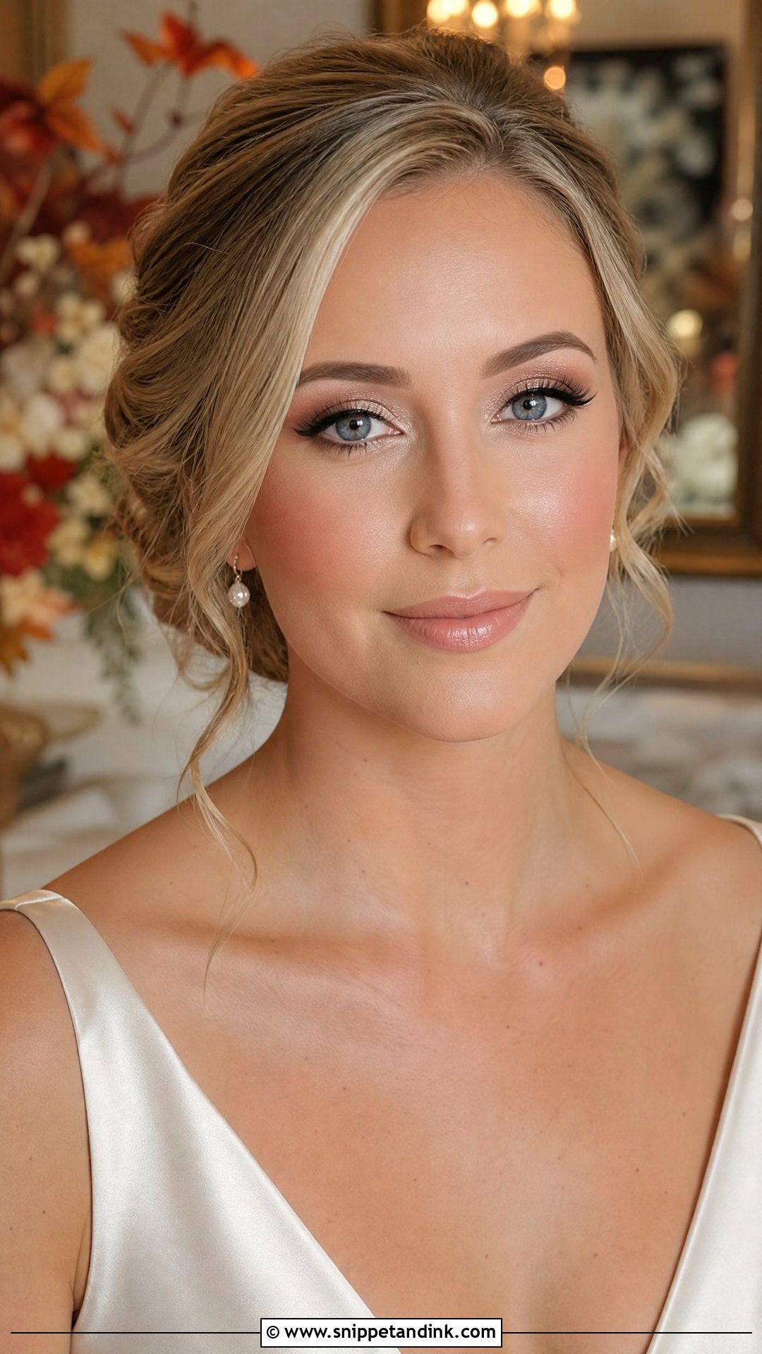 Champagne Shimmer Fall Wedding Makeup For Brown Eyes - Snippet and Ink - 20 Fall Wedding Makeup for Bride Brown Eyes