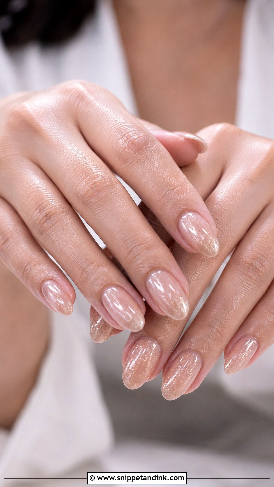 Champagne Shimmer Nail Extensions - Snippet and Ink - 20 Nail Extension for Wedding Ideas