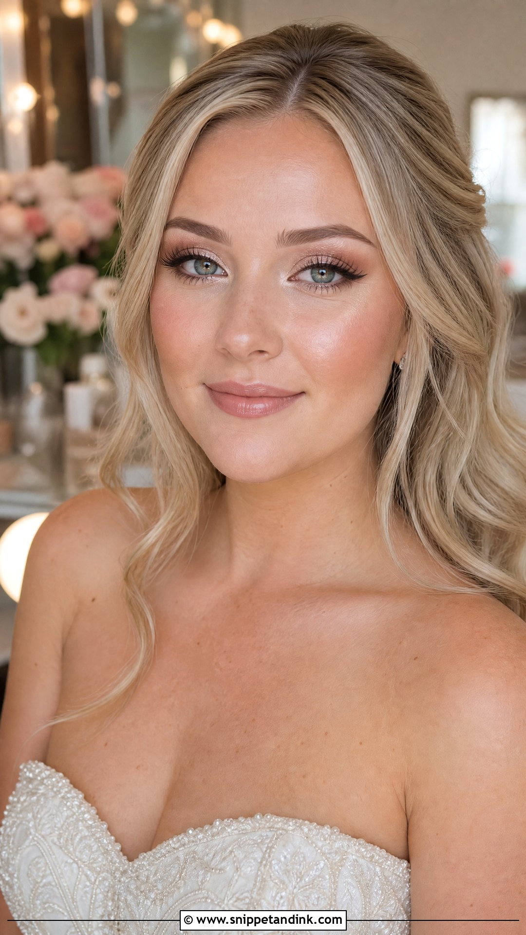 Champagne Shimmer Wedding Makeup For Round Face - Snippet and Ink - 20 Wedding Makeup for Round Face Ideas