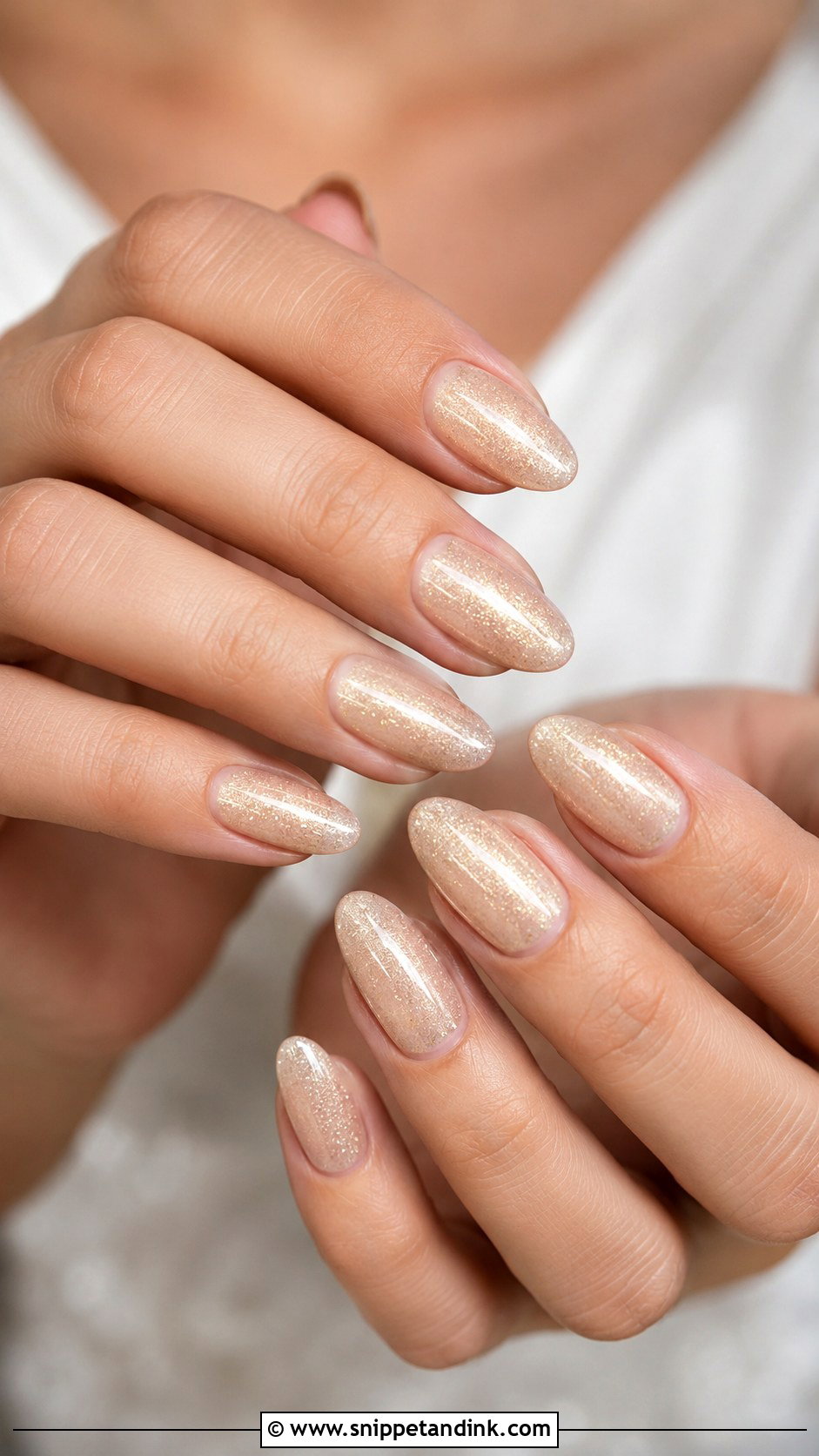Champagne Shimmer Wedding Nails - Snippet and Ink - 20 Wedding Inspired Nails