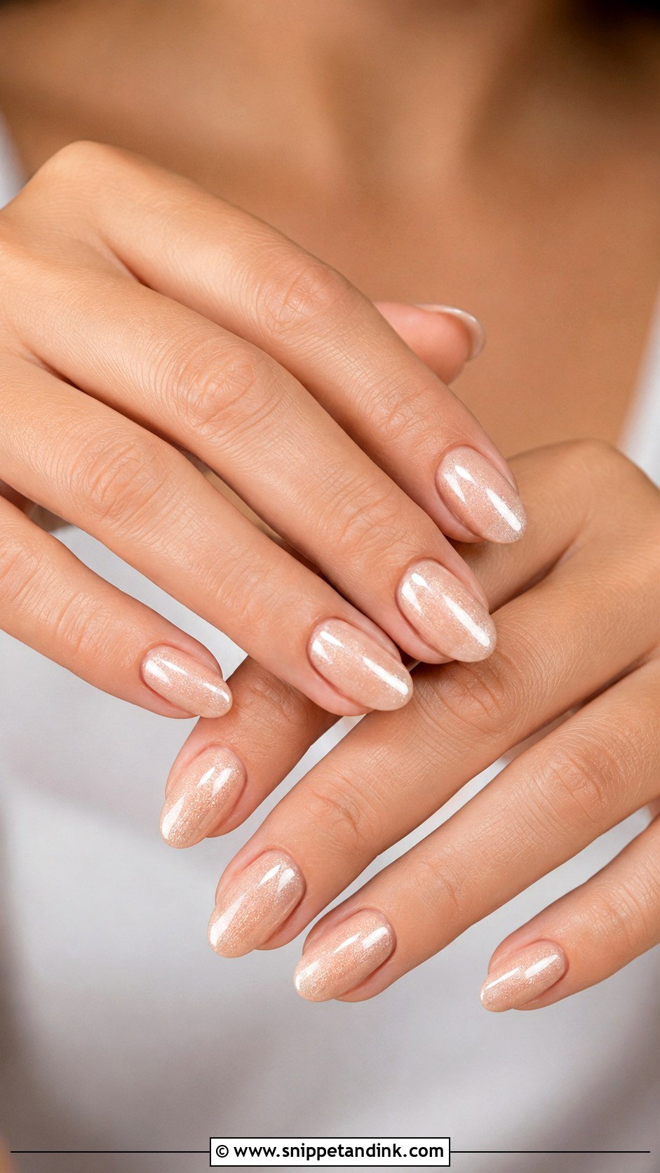 Champagne Shimmer Wedding Nails - Snippet and Ink - 20 Wedding Nails 2025 Trends