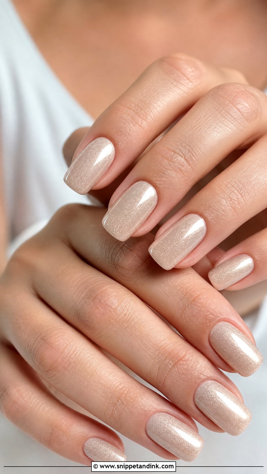 Champagne Shimmer Wedding Nails - Snippet and Ink - 25 Classy Wedding Nails