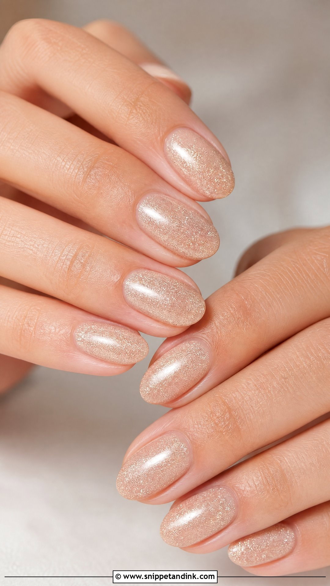 Champagne Shimmer Wedding Nails - Snippet and Ink - 25 Elegant Wedding Nails