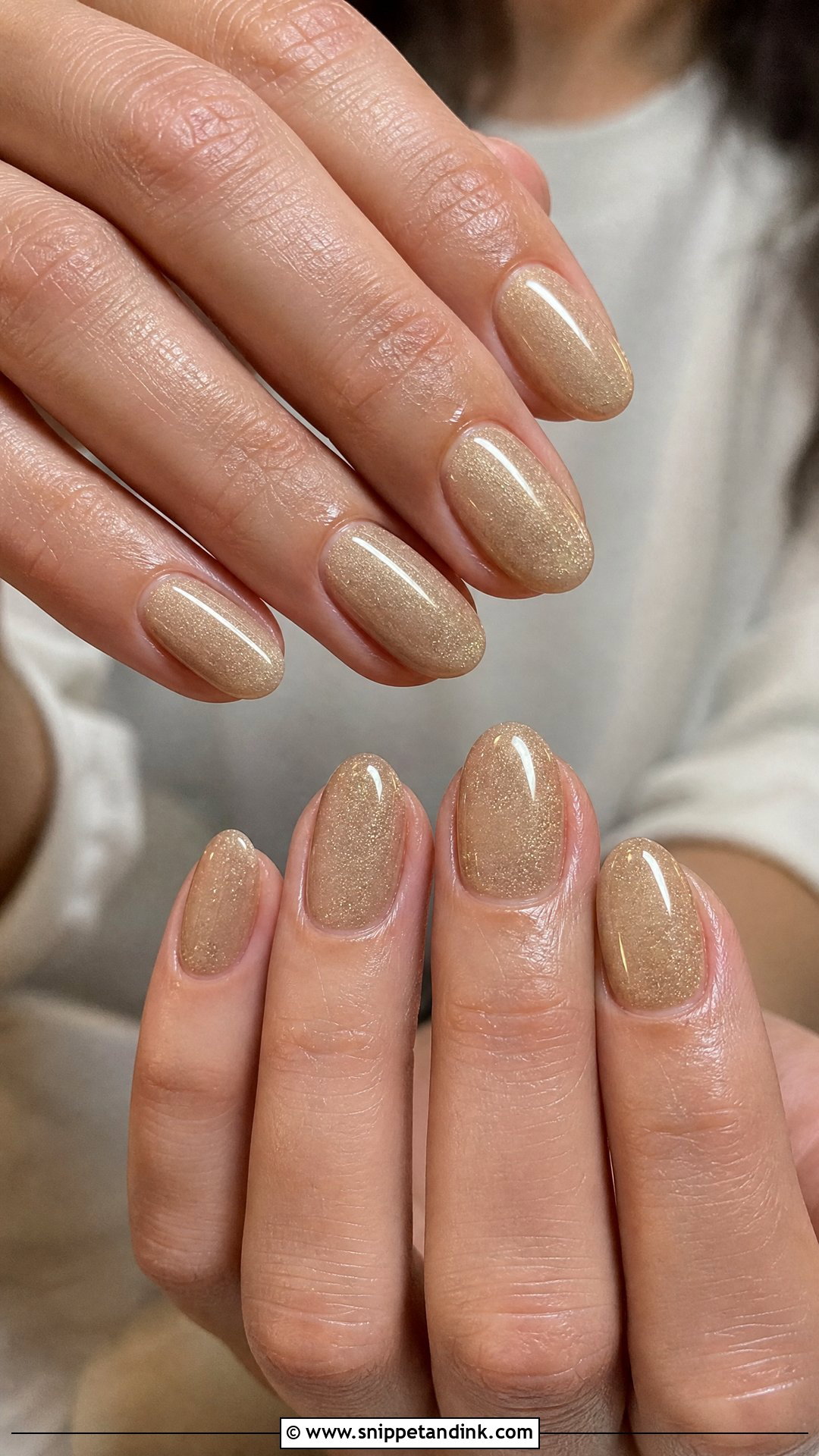 Champagne Shimmer Wedding Nails - Snippet and Ink - 25 Wedding Nail Art Design Ideas