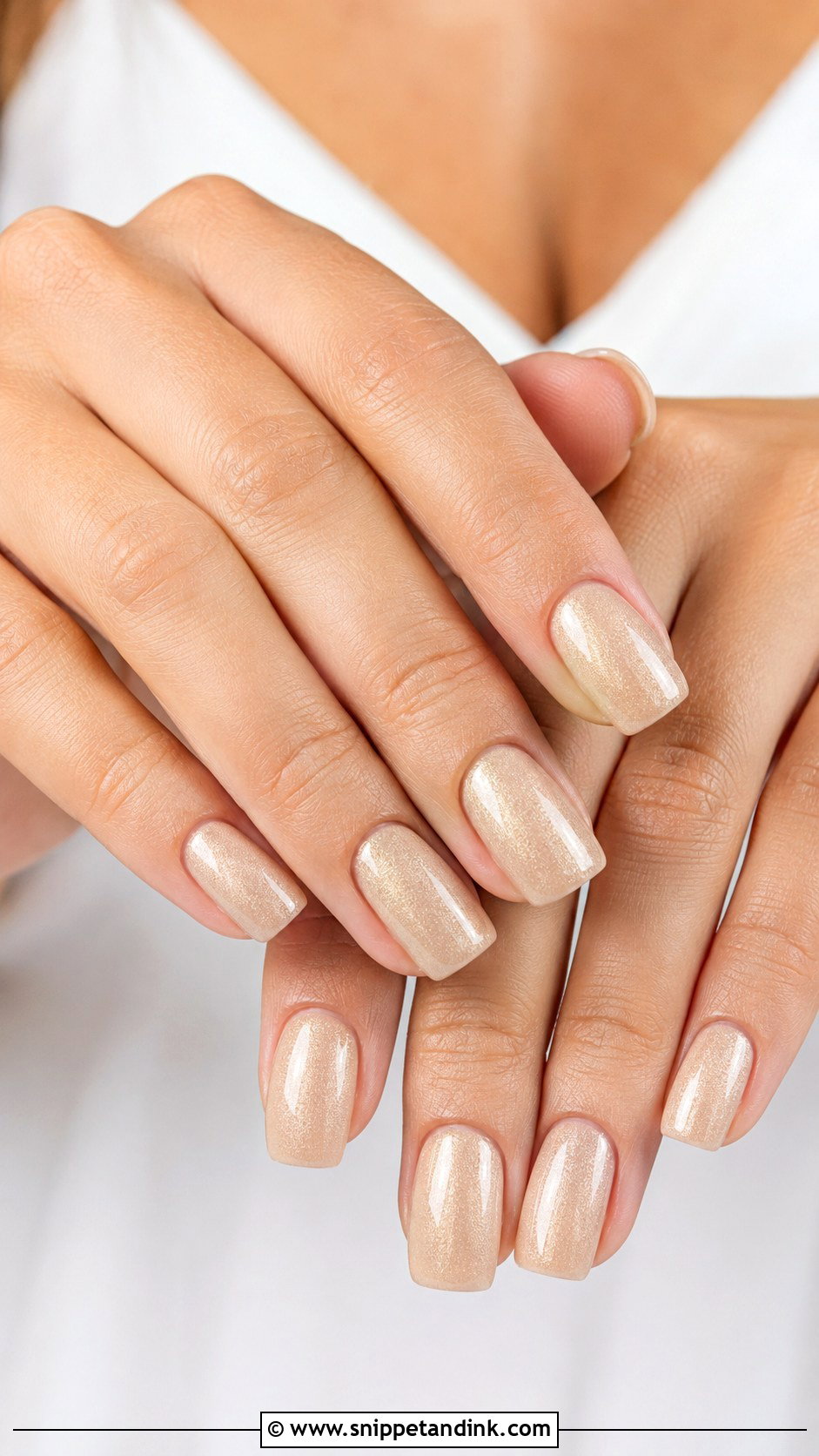 Champagne Shimmer Wedding Nails - Snippet and Ink - 20 Fancy Wedding Nails
