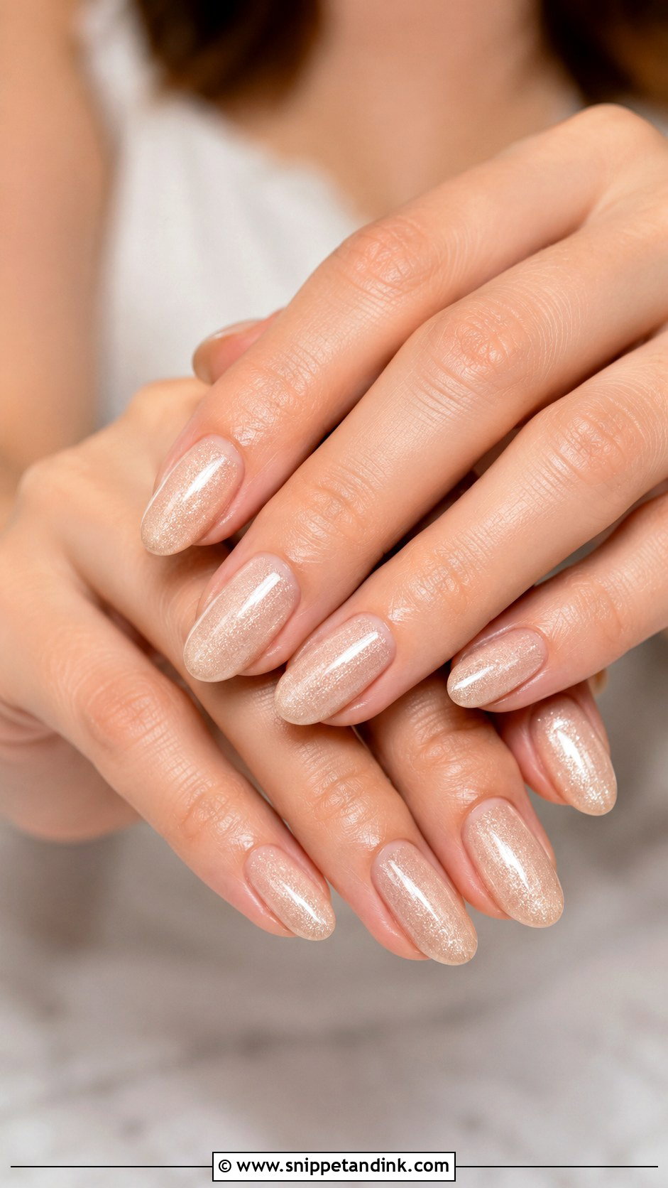 Champagne Shimmer Wedding Nails - Snippet and Ink - 20 Garden Wedding Nails