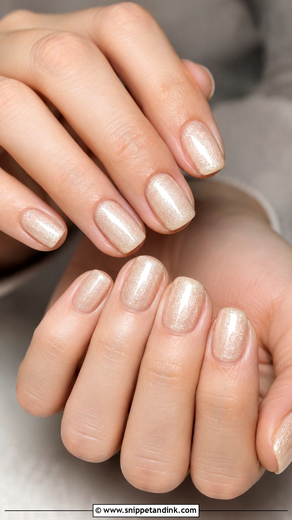 Champagne Shimmer Wedding Nails - Snippet and Ink - 20 Nail Art for Marriage Ideas