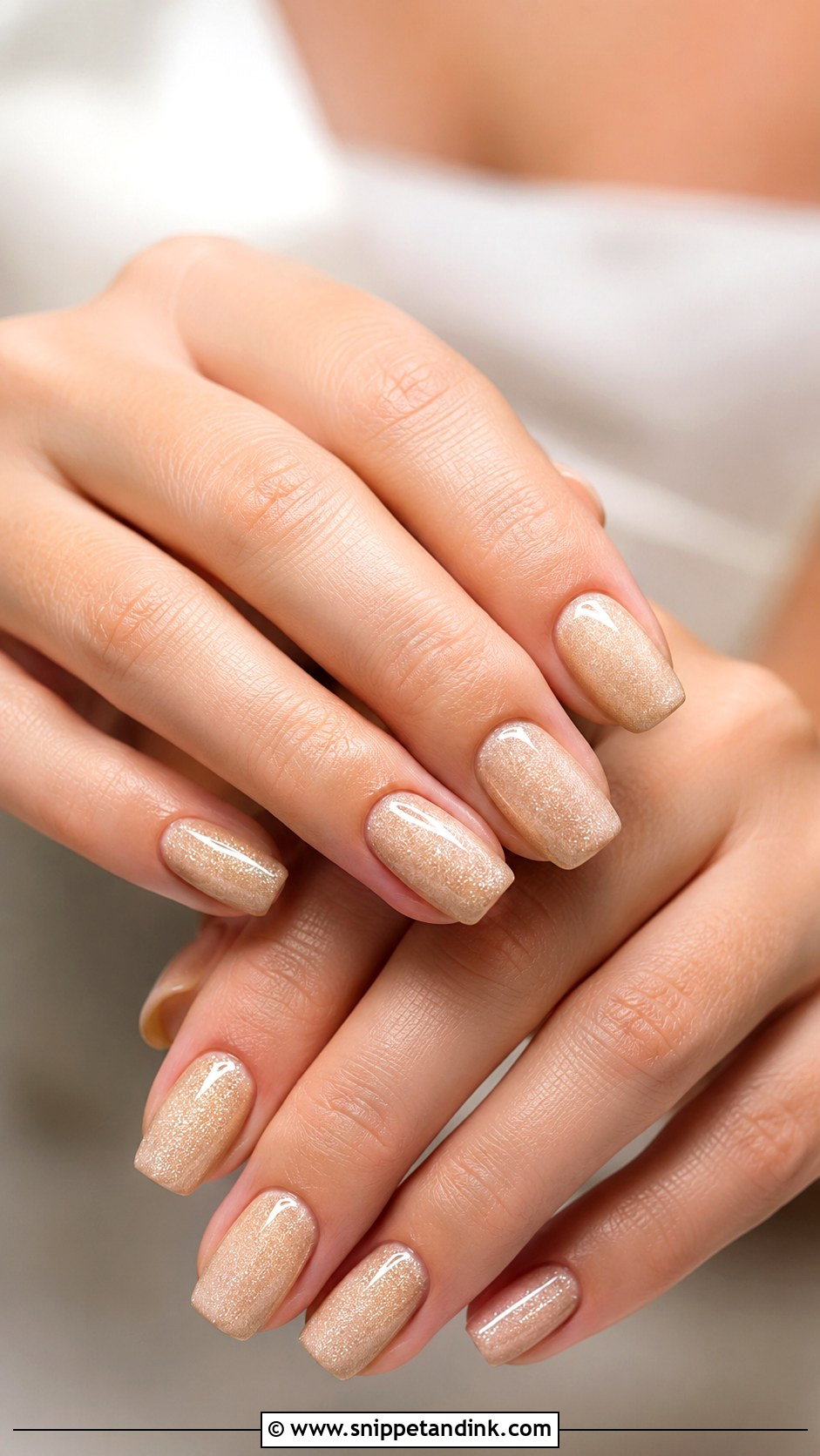 Champagne Shimmer Wedding Nails - Snippet and Ink - 20 Nails Ideas for Wedding
