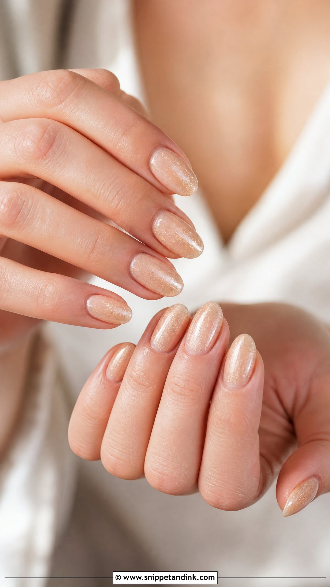Champagne Shimmer Wedding Nails - Snippet and Ink - 20 Simple Elegant Wedding Nails