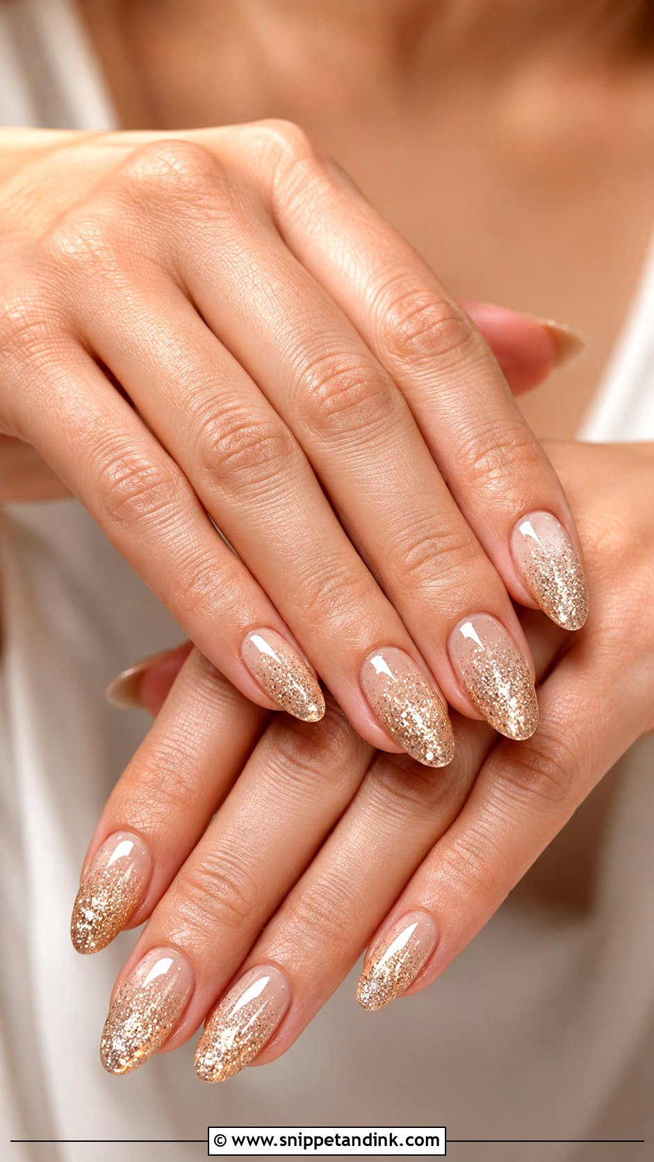 Champagne Sparkle Wedding Nails - Snippet and Ink - 20 Sparkle Wedding Nails