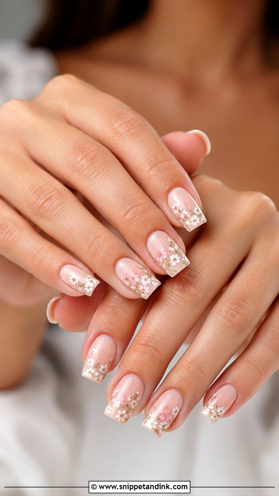 Champagne Square Wedding Nails - Snippet and Ink - 30 Wedding Nails Square