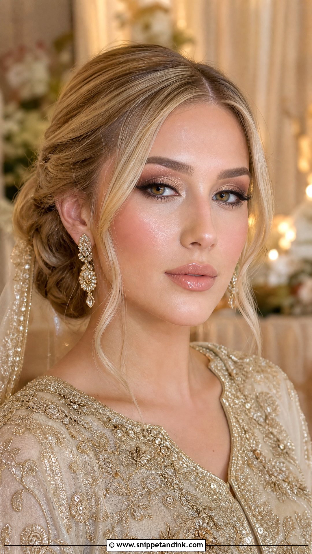 Champagne Walima Bride Makeup - Snippet and Ink - 20 Walima Bride Makeup Ideas