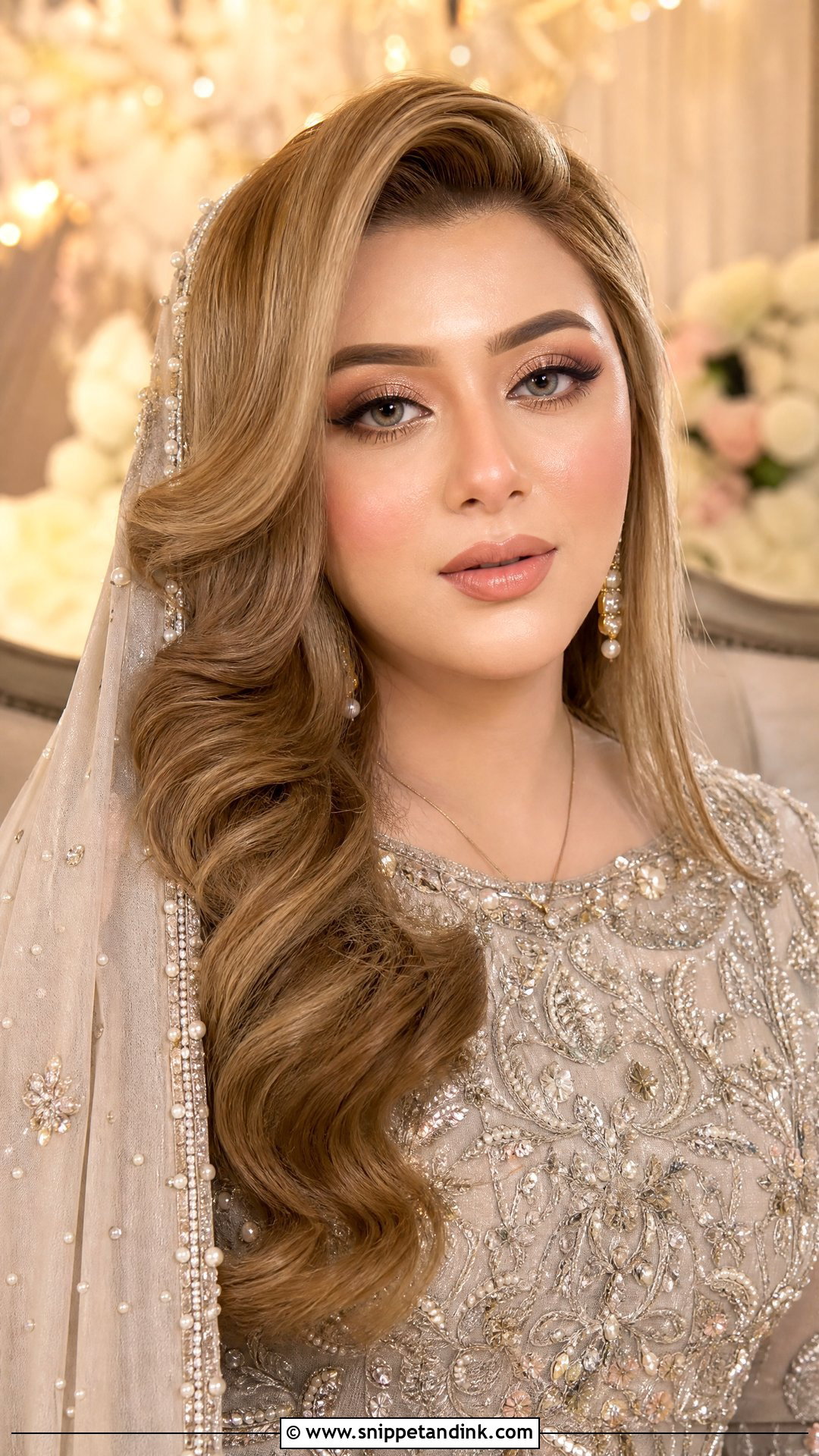 Champagne Walima Makeup - Snippet and Ink - 20 Pakistani Bridal Walima Makeup Look Ideas