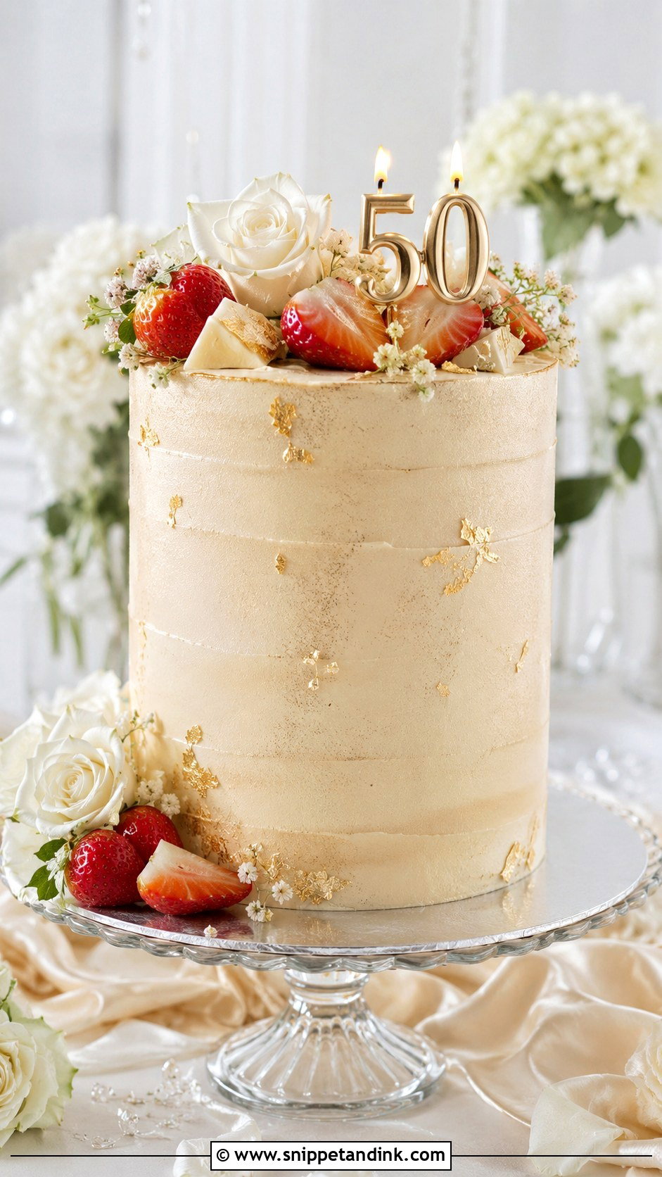 Champagne Wedding Birthday Cake - Snippet and Ink - 20 Wedding Birthday Cake Ideas