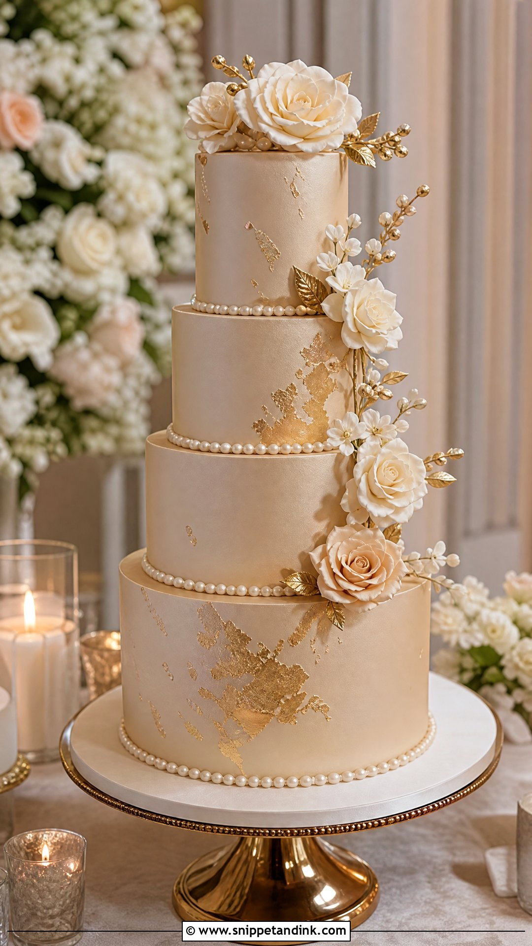 Champagne Wedding Cake - Snippet and Ink - 20 Luxury Wedding Cake Designs