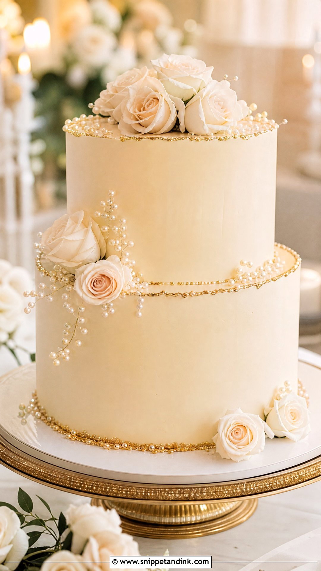 Champagne Wedding Cake - Snippet and Ink - 20 Simple Elegant Wedding Cake Ideas