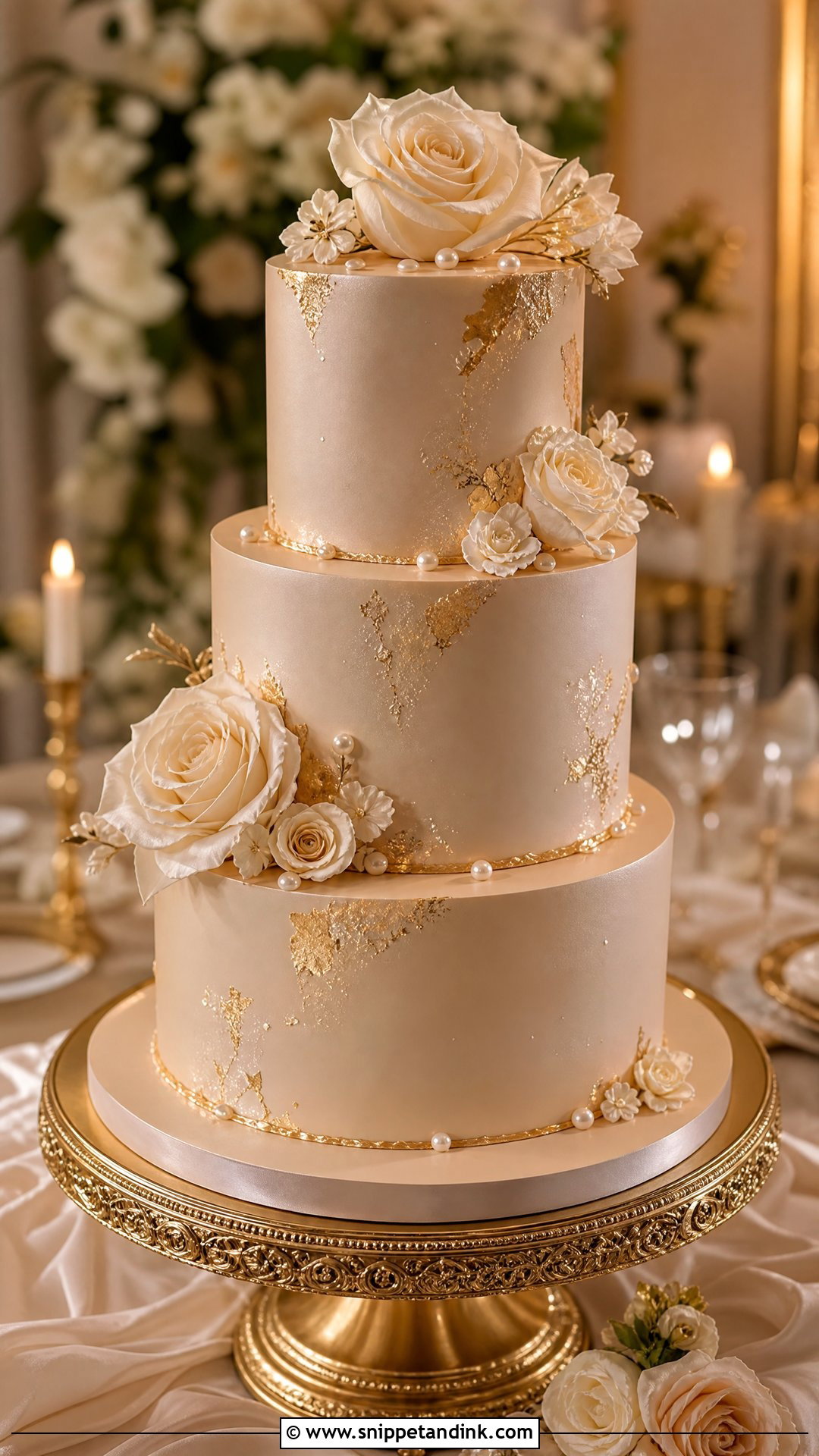 Champagne Wedding Cake - Snippet and Ink - 20 Unique Luxury Wedding Cake Ideas