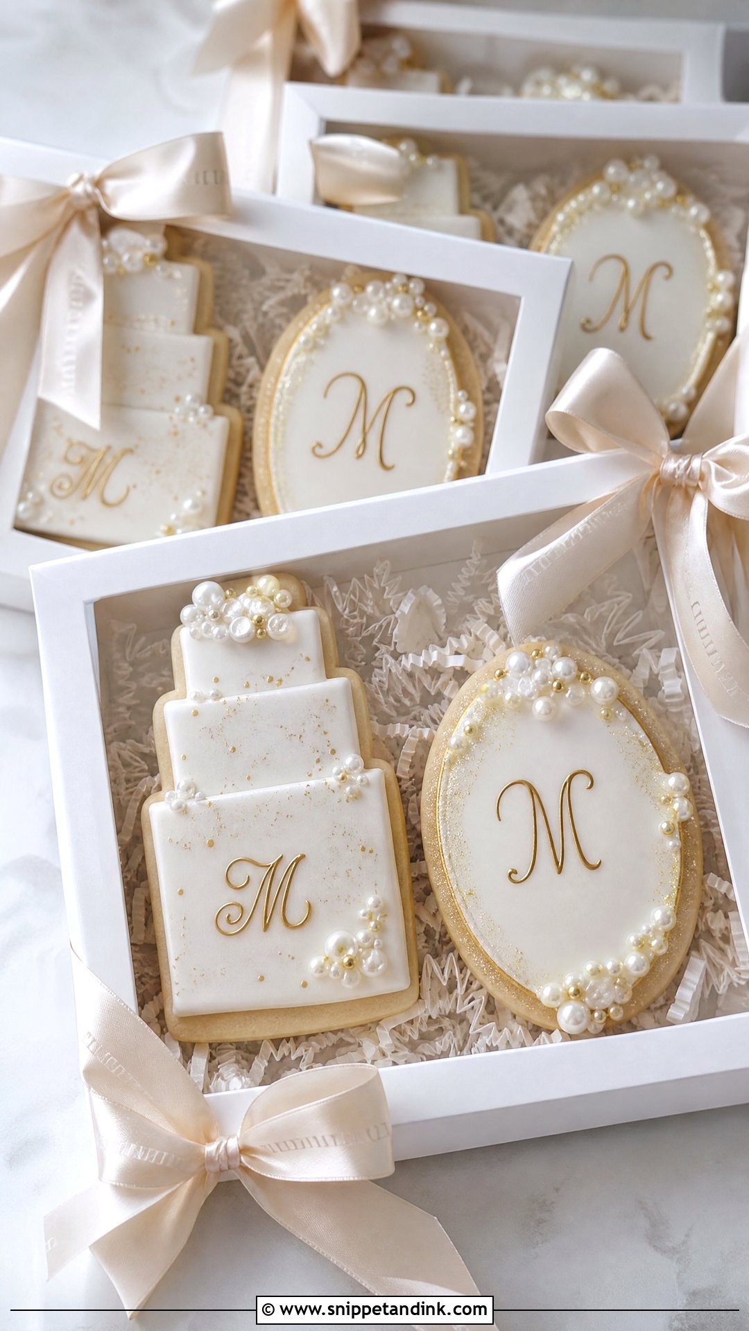 Champagne Wedding Cake Cookies - Snippet and Ink - 20 Wedding Cake Cookies