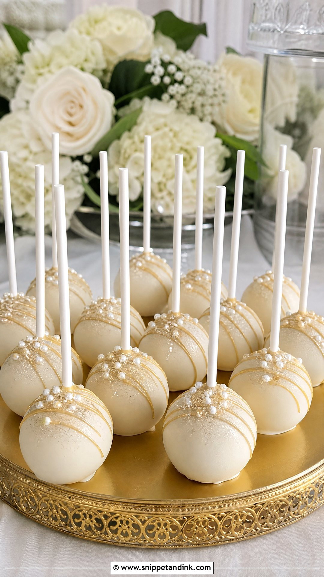 Champagne Wedding Cake Pops - Snippet and Ink - 20 Wedding Cake Pops